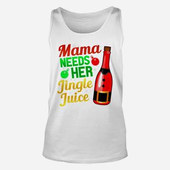 Funny Mama Needs Her Jingle Juice Christmas Wine Mommy Unisex Tank Top | Seseable CA