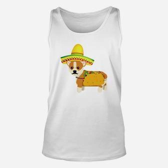 Funny Mexican Corgi Taco Cinco De Mayo Fiesta Dog Unisex Tank Top - Seseable