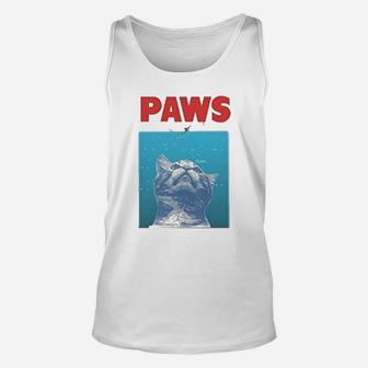 Funny Paws Funny Cat For Cat Lovers Unisex Tank Top - Seseable