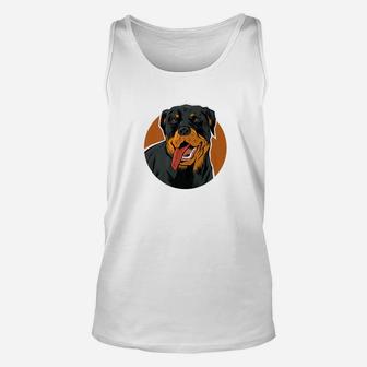 Funny Portrait Of Rottweiler Dog Doggy Pe Unisex Tank Top - Seseable