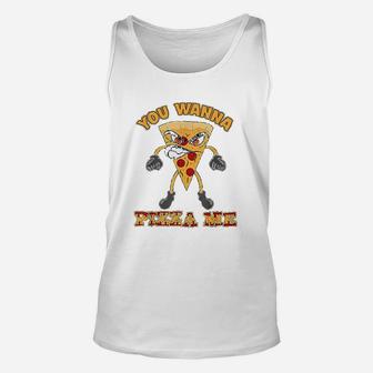 Funny Talking Pepperoni Pizza You Wanna Pizza Me Unisex Tank Top - Seseable
