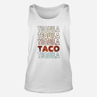 Funny Vintage Style Tequila And Taco Lover Unisex Tank Top - Seseable
