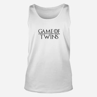 Game Of Twins Shirt Funny Twin Gift Dad Mom Brother Sister Unisex Tank Top - Seseable