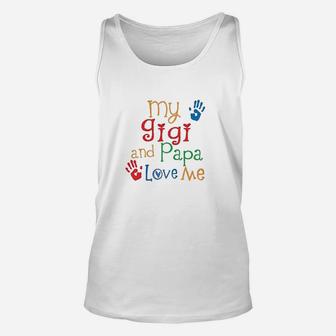 Gigi And Papa Love Me, best christmas gifts for dad Unisex Tank Top - Seseable
