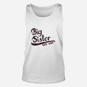 Girls Big Sister Est 2020 Sibling Gifts Infant Girls Fitted Unisex Tank Top - Seseable