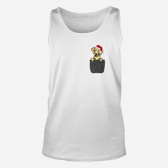 Golden Retriever Santa Hat In Your Pocket Christmas Gift Unisex Tank Top | Seseable CA