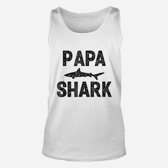 Grandpa Gift Papa Shark, dad birthday gifts Unisex Tank Top - Seseable