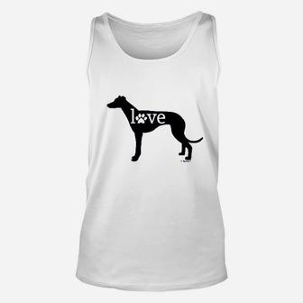 Greyhound Love Dog Paw Prints Ladies Unisex Tank Top - Seseable