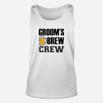 Groom's Brew Crew Funny Groomsmen Bachelor Party Unisex Tank Top - Seseable