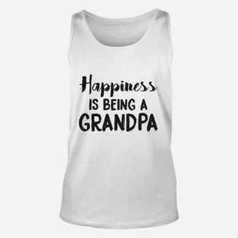 Happiness Is Being A Grandpa Funny Papa Family Graphic Fathers Day Unisex Tank Top - Seseable