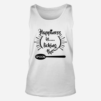Happiness Is Licking The Spoon Unisex Tank Top - Seseable