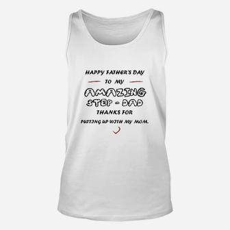 Happy Fathers Day To My Amazing Stepdad Gift Dads Unisex Tank Top - Seseable