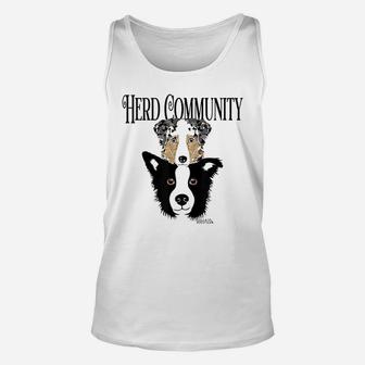 Herd Community Funny Herders- Border Collie Aussie Dogs Unisex Tank Top - Seseable