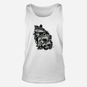 Herren Unisex TankTop mit Wolf-Design in Schwarz-Weiß, Grafik Tee für Naturfans - Seseable