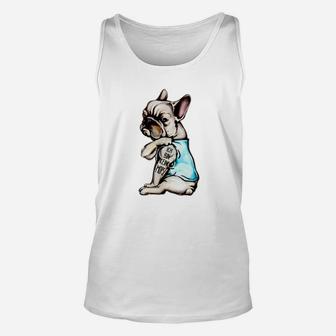 Hipster Französische Bulldogge Unisex TankTop, Modisches Haustier Motiv Unisex TankTop - Seseable