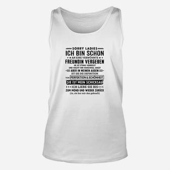 Humorvolles Herren Unisex TankTop Sorry Ladies – Ich Bin Vergeben, Spruch-Print für Männer - Seseable