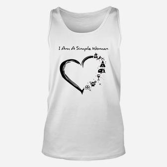 I Am A Simple Woman I Love Camping Wine Paw Dog And Flip Flop Unisex Tank Top - Seseable