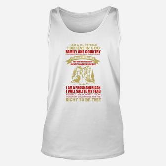 I Am A Us Veteran - Soldier - Army - Military - American Unisex Tank Top - Seseable