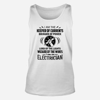 I Am The Keeper Of Currents I Am An Electrician Unisex Tank Top - Seseable