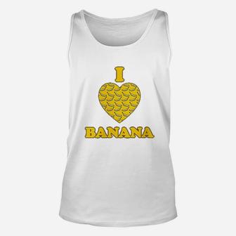 I Love Banana Heart Full Of Bananas Lovely Cartoon Unisex Tank Top - Seseable
