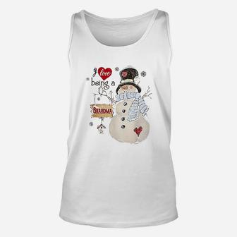 I Love Being A Grandma Snowman Gift For Christmas Day Unisex Tank Top - Seseable