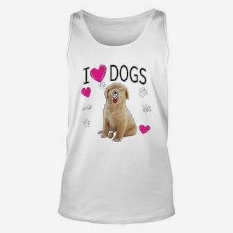 I Love Dogs Golden Labrador Retriever Unisex Tank Top - Seseable