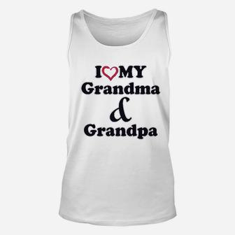 I Love My Grandma And Grandpa Grandparents Unisex Tank Top - Seseable