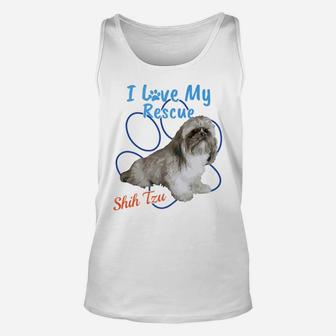 I Love My Rescue Shih Tzu Cool Adopted Dog Unisex Tank Top - Seseable