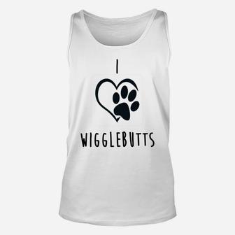 I Love Wigglebutts Dog Lover Unisex Tank Top - Seseable