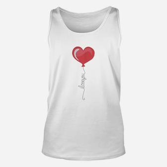 I Love You Balloon Graphic Unisex Tank Top - Seseable