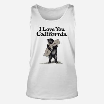 I Love You California Bear State Hug Unisex Tank Top - Seseable