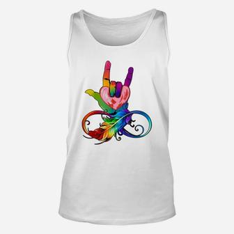 I Love You Hand Heart Sign Language Unisex Tank Top - Seseable