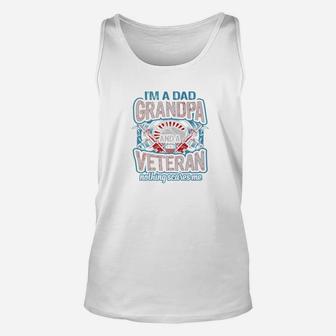 Im A Dad Grandpa And Veteran Nothing Scares Me Fathers Day Premium Unisex Tank Top - Seseable
