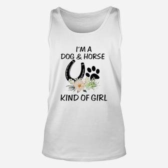 Im A Dog And Horse Kind Of Girl Paw Print Gift Unisex Tank Top - Seseable