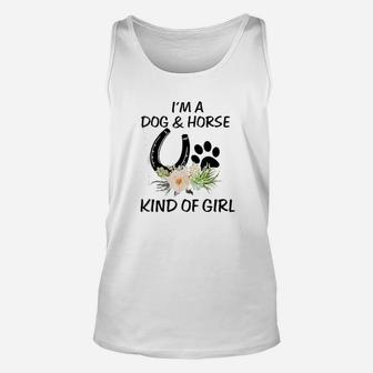Im A Dog And Horse Kind Of Girl Paw Print Unisex Tank Top - Seseable