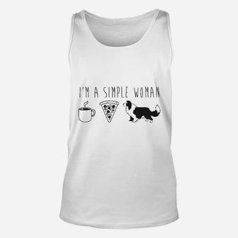 Im A Simple Woman Coffee Pizza Dog Unisex Tank Top - Seseable