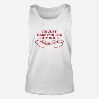 Im Just Here For The Hot Dogs Hot Dog Unisex Tank Top - Seseable