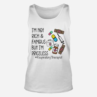 Im Not Rich And Famous Respiratory Therapist Unisex Tank Top - Seseable