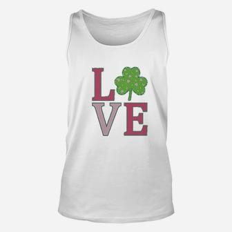 Irish Clover Love St Patricks Day Gift Cute Unisex Tank Top - Seseable