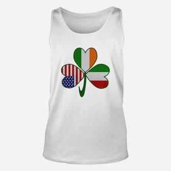 Italian Irish American Shamrock T-shirt Unisex Tank Top - Seseable