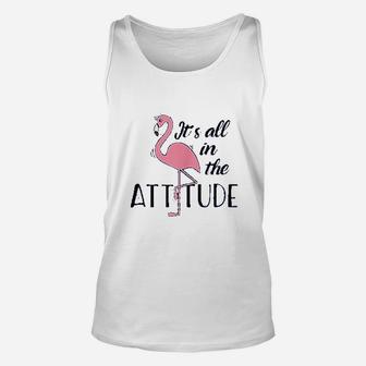 Its All In The Attitude Funny Sassy Pink Flamingo Women Unisex Tank Top - Seseable