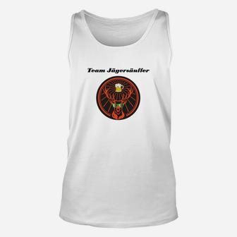 Jägermeister Logo Team Unisex TankTop in Weiß, Trendiges Fan-Unisex TankTop - Seseable