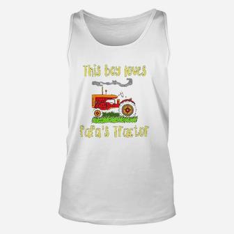 Just A Boy Who Loves Papas Tractor Unisex Tank Top - Seseable