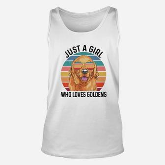 Just A Girl Who Loves Goldens Vintage Unisex Tank Top - Seseable