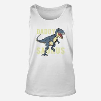 Kids Funny Daddysaurus Shirt Dinosaur First Time Dad Unisex Tank Top - Seseable