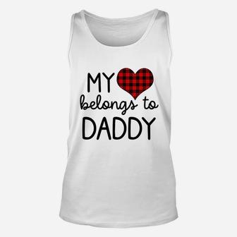 Kids My Heart Belongs To Daddy Baby Girl Outfit Daughter Unisex Tank Top - Seseable