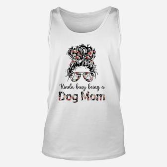 Kinda Busy Being A Dog Moms Unisex Tank Top - Seseable