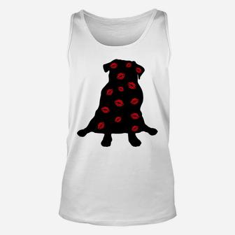 Kiss My Pug Dog Funny Valentines Day Gift Unisex Tank Top - Seseable