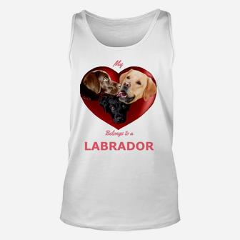 Labrador Dog Shows Yellow Lab Choc Lab Black Lab Heart Unisex Tank Top - Seseable