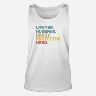 Lawyer Husband Daddy Protector Hero Fathers Day Gift Premium Unisex Tank Top - Seseable